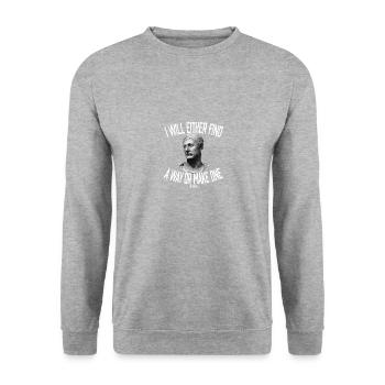 Histoire de la tournée mondiale Hannibal Barca Carthage - Sweat-shirt Unisexe - gris chiné - Devant - Alina (178cm) & Michal (187cm)