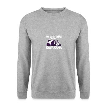 I'm here for the Savasana Yoga Panda exercise - Unisex Sweatshirt - salt & pepper - Front - Alina (178cm) & Michal (187cm)