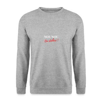 Nounou qui déchire - Sweat-shirt Unisexe - gris chiné - Devant - Alina (178cm) & Michal (187cm)