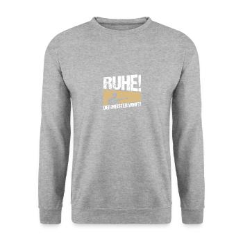 Dart Sprüche Geschenk Dartspieler Dartsport Herren - Unisex Pullover - Weißgrau meliert - Vorne - Alina (178cm) & Michal (187cm)
