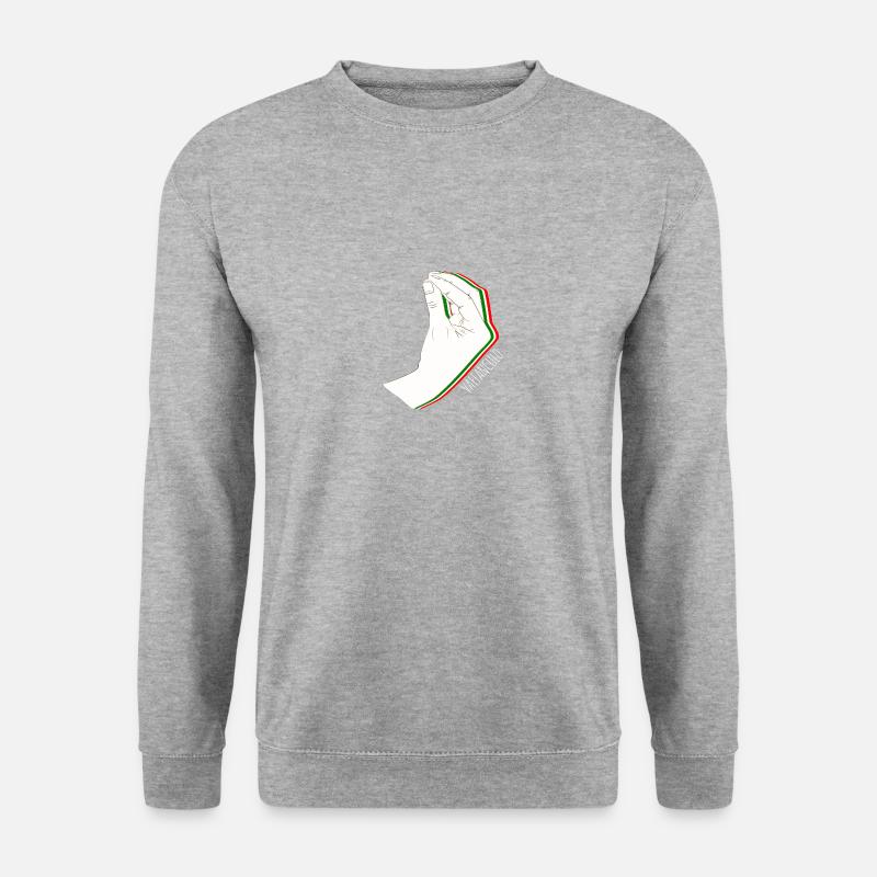 Vaffanculo Hand Geste Italien Italiener - Unisex Pullover - Weißgrau meliert