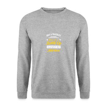 Triathlon motif for triathletes - Unisex Sweatshirt - salt & pepper - Front - Alina (178cm) & Michal (187cm)