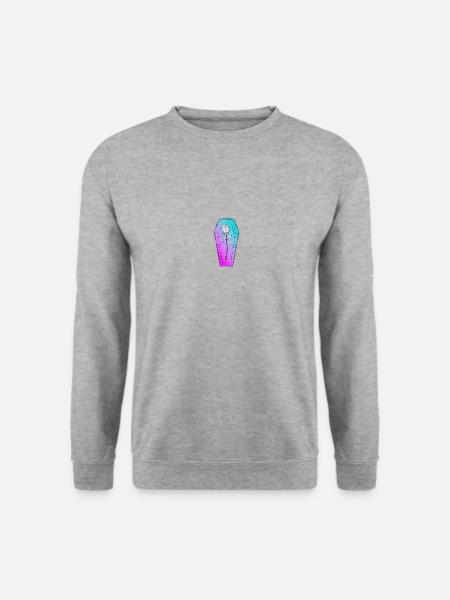 rose coffin pastel grunge style goth - Unisex Pullover - Weißgrau meliert