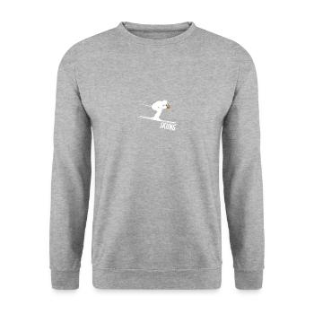 Ich bin Multitaskiing Fähig Apres Ski - Unisex Pullover - Weißgrau meliert - Vorne - Alina (178cm) & Michal (187cm)
