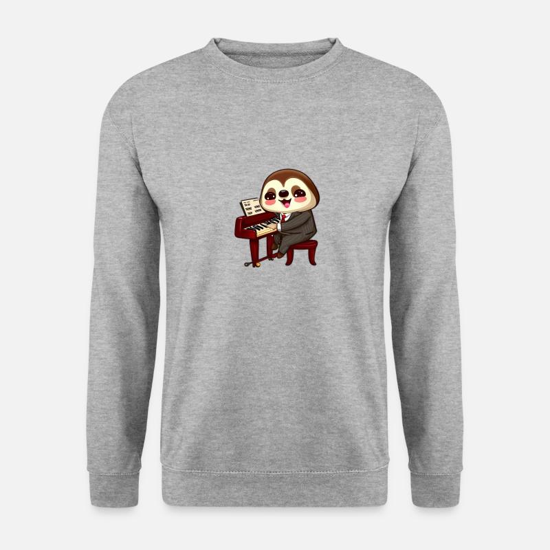 Music-making sloth - Unisex Sweatshirt - salt & pepper
