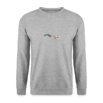 Alien Contact OVNI Aliens - Sweat-shirt Unisexe - gris chiné - Devant - Alina (178cm) & Michal (187cm)