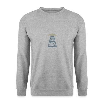 Alien Meme Aliens Ufo Weather Ballon Ufo - Unisex Pullover - Weißgrau meliert - Vorne - Alina (178cm) & Michal (187cm)
