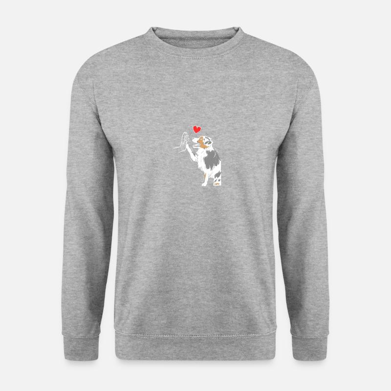 Australian Shepherd Niedlich Australian Shepherd - Unisex Pullover - Weißgrau meliert