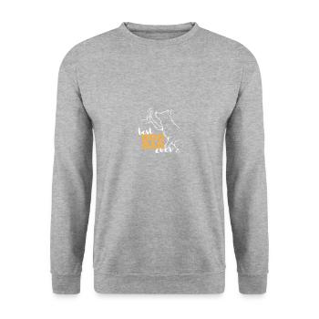 Meilleur papa husky sibérien - Sweat-shirt Unisexe - gris chiné - Devant - Alina (178cm) & Michal (187cm)