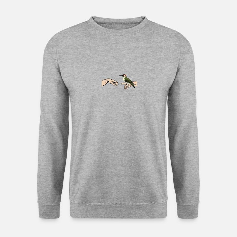 Grünspecht Vogel des Jahres European green - Unisex Pullover - Weißgrau meliert