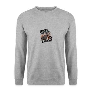 Conception de moto de motocross enduro - Sweat-shirt Unisexe - gris chiné - Devant - Alina (178cm) & Michal (187cm)