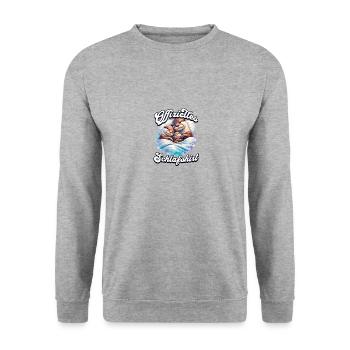 Official Sleep Shirt Otter Family Men Women - Unisex Sweatshirt - salt & pepper - Front - Alina (178cm) & Michal (187cm)