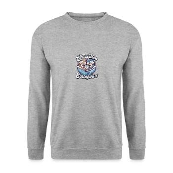 Chemise de nuit officielle Chat Famille Hommes Femmes - Sweat-shirt Unisexe - gris chiné - Devant - Alina (178cm) & Michal (187cm)