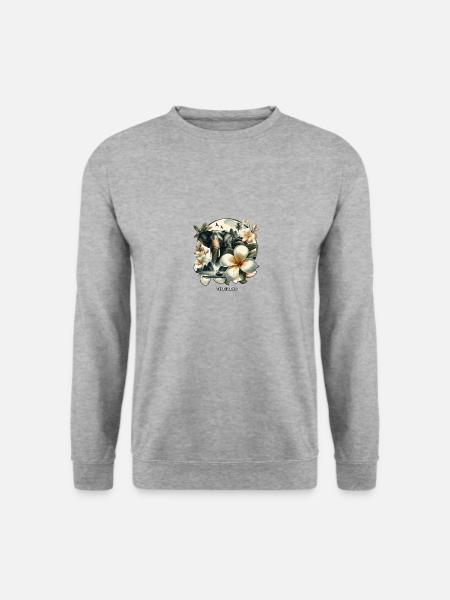 Thai-tempel Elefant Bangkok Pagode - Unisex Pullover - Weißgrau meliert