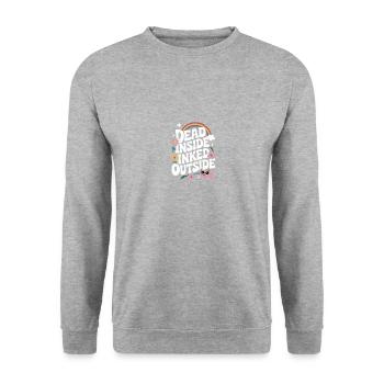 Funny Tattoo Quote Ink Humor Funny Tattoo - Unisex Pullover - Weißgrau meliert - Vorne - Alina (178cm) & Michal (187cm)