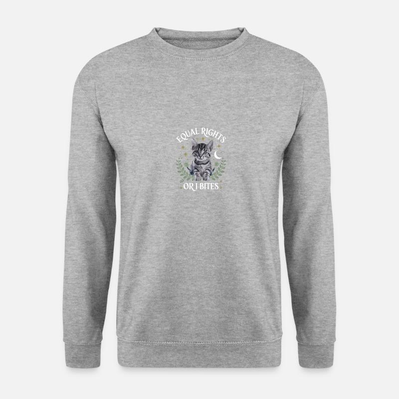 Equal Rights Or I Bites Feminist - Unisex Pullover - Weißgrau meliert