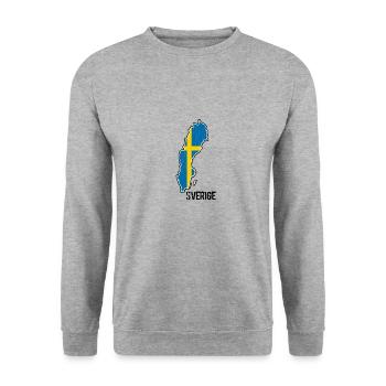 Schweden Flagge Umriss Souvenir - Unisex Pullover - Weißgrau meliert - Vorne - Alina (178cm) & Michal (187cm)