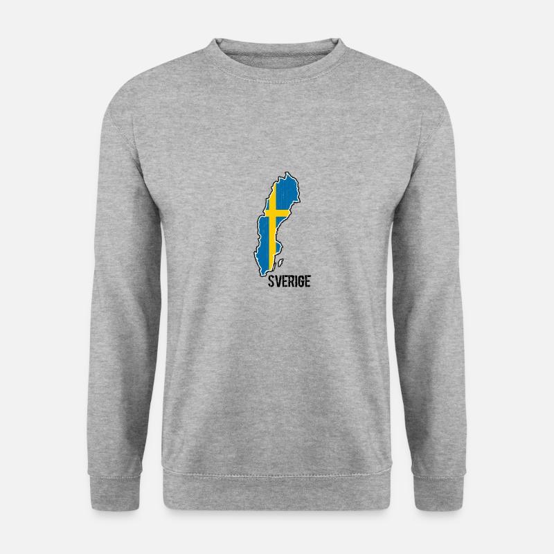 Schweden Flagge Umriss Souvenir - Unisex Pullover - Weißgrau meliert