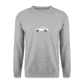 blockedName - Unisex Pullover - Weißgrau meliert - Vorne - Alina (178cm) & Michal (187cm)