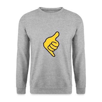 Emoji Cool Skizze Farbe - Unisex Pullover - Weißgrau meliert - Vorne - Alina (178cm) & Michal (187cm)