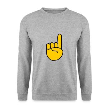 Emoji Index Fingers Show Sketch Color - Unisex Sweatshirt - salt & pepper - Front - Alina (178cm) & Michal (187cm)