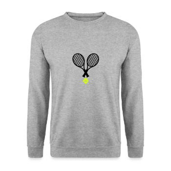 Tennis - Unisex Pullover - Weißgrau meliert - Vorne - Alina (178cm) & Michal (187cm)