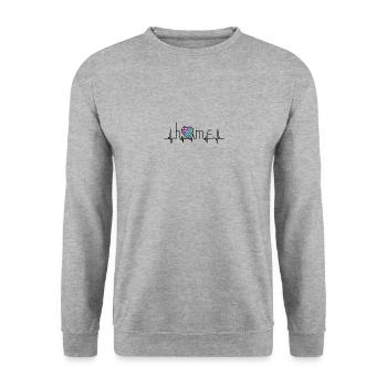 i love home Tuvalu - Unisex Pullover - Weißgrau meliert - Vorne - Alina (178cm) & Michal (187cm)