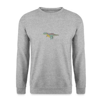 Gift Dinosaur Fossil Kawaii Trex Comic Dino - Unisex Sweatshirt - salt & pepper - Front - Alina (178cm) & Michal (187cm)