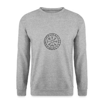 wikinger kompass 01 - Unisex Pullover - Weißgrau meliert - Vorne - Alina (178cm) & Michal (187cm)