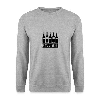 bierflaschen stammtisch - Unisex Pullover - Weißgrau meliert - Vorne - Alina (178cm) & Michal (187cm)