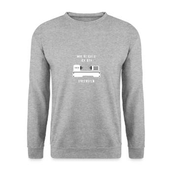 Drechseln Drechselmaschine Handwerker Geschenk - Unisex Pullover - Weißgrau meliert - Vorne - Alina (178cm) & Michal (187cm)