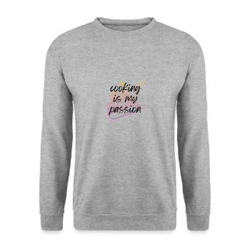 La cuisine est ma passion! - Sweat-shirt Unisexe - gris chiné - Devant - Alina (178cm) & Michal (187cm)