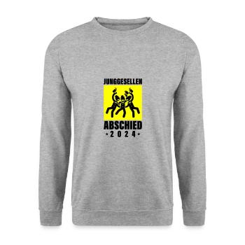 Enterrement de vie de garçon 2024 - Sweat-shirt Unisexe - gris chiné - Devant - Alina (178cm) & Michal (187cm)