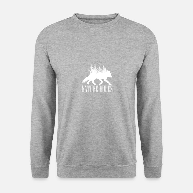 Fuchs - Nature Rules - Natur - Unisex Pullover - Weißgrau meliert