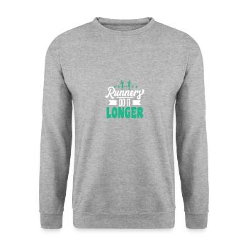 Motif marathon pour coureurs et joggeurs - Sweat-shirt Unisexe - gris chiné - Devant - Alina (178cm) & Michal (187cm)