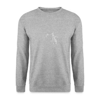 Jazzman Saxophon - Unisex Pullover - Weißgrau meliert - Vorne - Alina (178cm) & Michal (187cm)