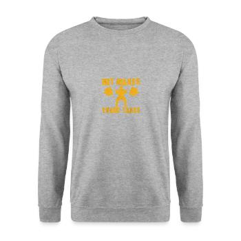 Gym Hit Maxes Evade Taxes Gift - Sweat-shirt Unisexe - gris chiné - Devant - Alina (178cm) & Michal (187cm)