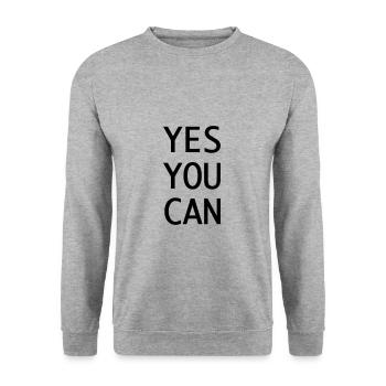 Yes you can - Unisex Sweatshirt - salt & pepper - Front - Alina (178cm) & Michal (187cm)