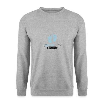 baby loading 002 - Unisex Pullover - Weißgrau meliert - Vorne - Alina (178cm) & Michal (187cm)