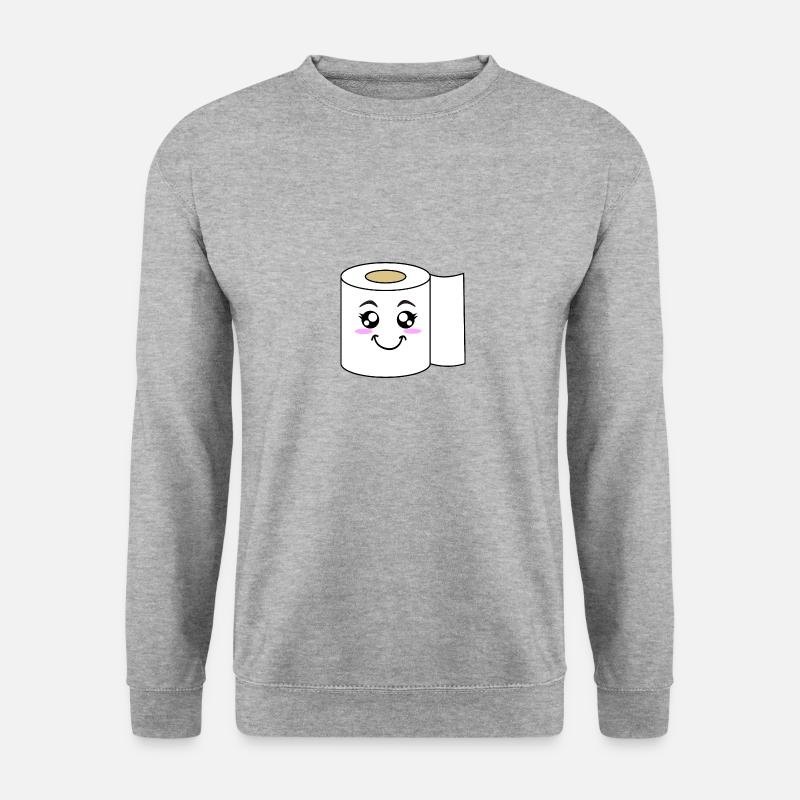 Kawaii Toilettenpapier - Unisex Pullover - Weißgrau meliert