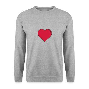 cœur - Sweat-shirt Unisexe - gris chiné - Devant - Alina (178cm) & Michal (187cm)