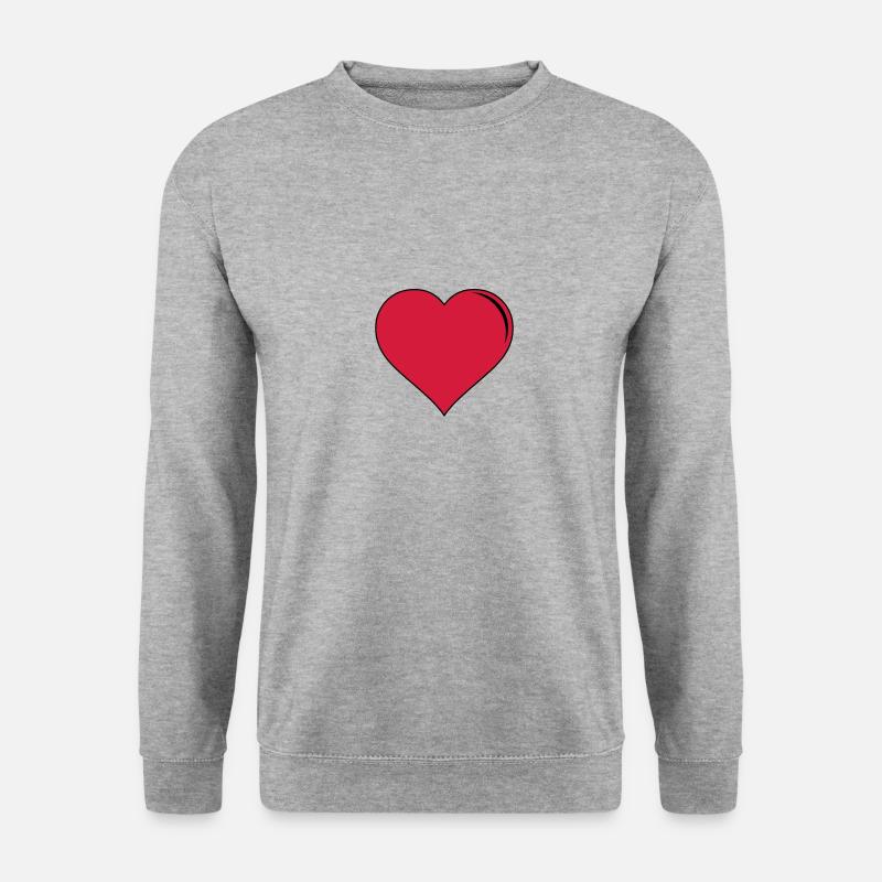 cœur - Sweat-shirt Unisexe - gris chiné