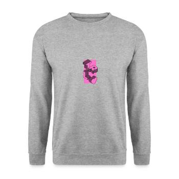 Tiroler Madl Tirolerin I Love Tyrol Retro Urlaub - Unisex Pullover - Weißgrau meliert - Vorne - Alina (178cm) & Michal (187cm)