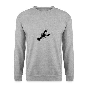 black lobster - Unisex Pullover - Weißgrau meliert - Vorne - Alina (178cm) & Michal (187cm)