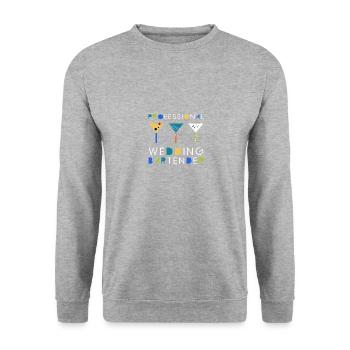 Hochzeit Barkeeper Cocktail Longdrink Geschenk - Unisex Pullover - Weißgrau meliert - Vorne - Alina (178cm) & Michal (187cm)