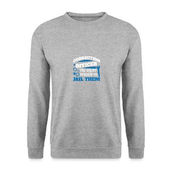Justizvollzug Motiv für Strafvollzugs-Beamte - Unisex Pullover - Weißgrau meliert - Vorne - Alina (178cm) & Michal (187cm)