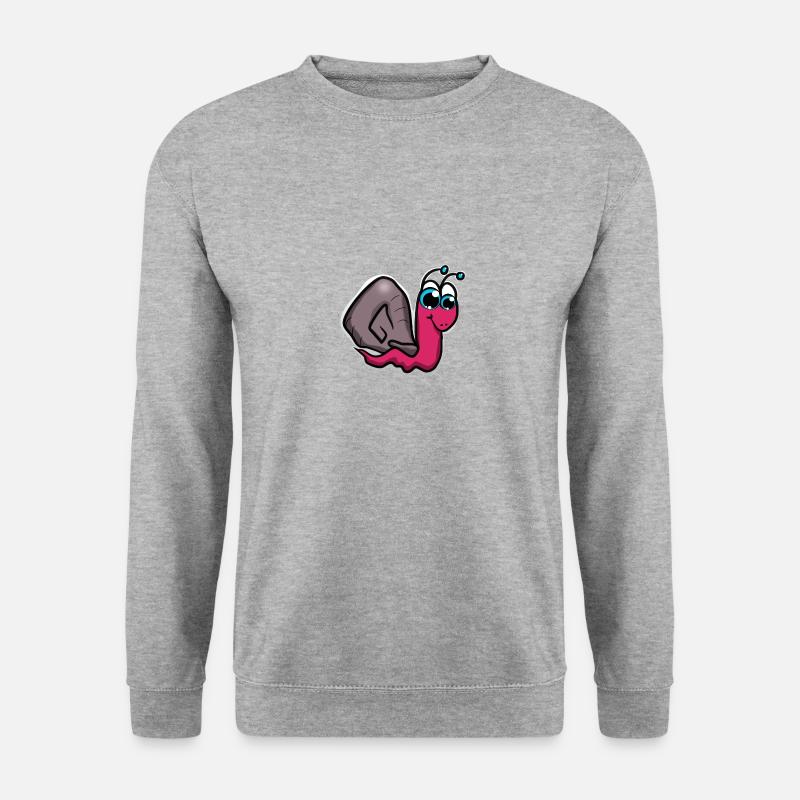 Schnecke Comic - Unisex Pullover - Weißgrau meliert
