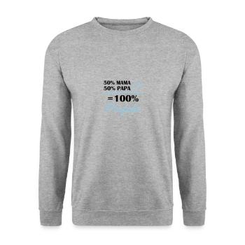 50 mama 50 papa 100 perfekt - Unisex Pullover - Weißgrau meliert - Vorne - Alina (178cm) & Michal (187cm)