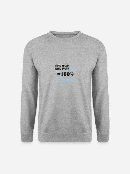 50 mama 50 papa 100 perfekt - Unisex Pullover - Weißgrau meliert