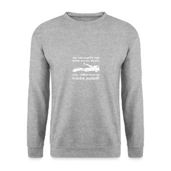 Eauto Gegner Elektroauto E-Mobilität Geschenk - Unisex Pullover - Weißgrau meliert - Vorne - Alina (178cm) & Michal (187cm)